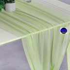 MDS Halloween Chiffon Table Runner - 25 Pack, 29 x 170 Inches, 14ft Each - Sheer Spooky Table Runners for Haunted House Parties, Trick-or-Treat Tables, Witchy Décor, Wedding & Events - Sage Green