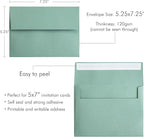 PONATIA 50 Pieces 5x7 Envelopes, Sage Green A7 Envelopes Self Seal for Weddings, Invitation Cards, Photos, Postcards, Greeting Cards Mailing, Baby Shower, Graduation, Christmas Gift Cards
