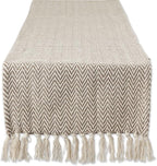 DII Woven Basic Tabletop Collection, Chevron Table Runner, 15x72, Darn Brown