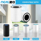 Kilo Air Purifier Filter Replacement Compatible with Afloia KILO, KILO PLUS, KILO PRO, MIRO, MIRO PRO and MORENTO MR-Kilo,Kalo, 2 Packs
