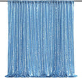 Baby Blue Curtains Backrop for Wedding Parties: 10ftx10ft Sequin Photo Backdrop Drapes for Baby Shower Photography Background