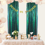 ShinyBeauty Sequin Backdrop Set of 4, 2FTx8FT Photo Backdrop Sequin Curtains Shimmer Wall Backdrop Photograph Backgrounds Sparkle Backdrop Curtains (Iridescent Green and Gold)