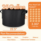 Gardzen 25 Gallon Grow Bags 6-Pack, 500G Thick Nonwoven Fabric Pots with Waterproof Liner & Breathable Bottom, for Hot Dry Climates