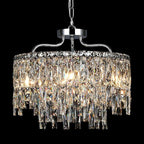 Chrome Crystal Chandelier, Modern Luxury Round Dining Room Chandeliers Over Table，6 Lights Chrome Ceiling Pendant Lighting for Dining Room Bedroom Entryway Foyer Staircase