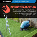 Sandbaggy 8" Heavy Duty Galvanized Artificial Turf Stakes - Spiral Landscape Nails - Ground Spikes/Pins - Synthetic Grass, Lawn, Edging, Weed Barrier Fabric, Garden (8 inch - Heavy Duty, 1200, Count)
