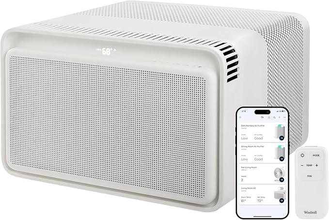 Windmill Window Air Conditioner - Quiet & Smart. Easy Install, Voice-Enabled, Remote & App Control AC Unit - 12,000 BTU Inverter w/WhisperTech