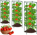 6Pack Tomato Cage, 57*15.4*15.4 Inches Garden Tomato Cages Plant Support Square Pole, Heavy Duty Steel Plant Tower Stakes,Cherry Tomato Trellis Cucumber for Climbing Vegetables Flowers Fruits-Green