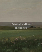 InSimSea Framed Canvas Wall Art Vintage Decor, Farmhouse Decor, Vast Grassland Landscape Paintings, Large Prints, Scenery Wall Decoration for Living Room Bedroom Bathroom Home Decor, 20"x30"