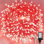 KAQ Connectable 240LED Red String Lights Outdoor/Indoor, Extendable Plug in Twinkle Fairy Lights Waterproof with 8 Modes&Timer Function for Garden Bedroom Patio Tree Christmas Decorations