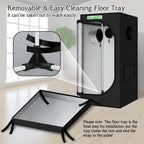 zazzy 2x2 Grow Tent 24"x24"x48"600D Mylar Hydroponic Indoor Plant Grow Tents with Observation Window, Tool Bag and Removable Waterproof Floor Tray for Plants