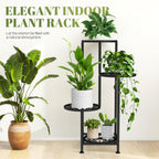 4 Tier Plant Stand Indoor Outdoor, Metal Flower Shelf Display Holder Corner
