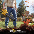 LOSART Leaf Blower Cordless, 650CFM & 3 Speed Levels, 1200W Electric Cordless Leaf Blower with 2 x 5.0Ah Batteries & Fast Charger, Blowers for Lawn Care, Yard, Blowing Leaves, Dust, Snow