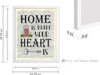 Poster Master Dictionary Art Poster - Home Is Where Your Heart Is Print - Motivational Art - Gift for Men & Women - Inspiring Wall Decor for Dorm, Bedroom or Living Room, 11x14 White Framed