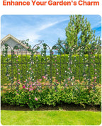 VEVOR Garden Trellis for Climbing Plants, 71 x 20 in, 6 Packs Rustproof Metal Garden Flower Trellis, Outdoor Climbing Rose Trellis Cucumbers Support, Decorative Clematis Trellis for Courtyards Lawns