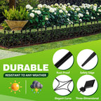 QIAOKAIYAN 24in(H) x 10.83ft(L) Decorative Garden Fence - Tall Garden Fence Animal Barrier 10 Pack Metal Fence Border Black No Dig Fence Panels Garden Fencing Border for Landscape Patio Yard Outdoor