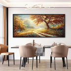YDYSUNE Landscape Canvas Poster Wall Art Vintage Countryside Field Path Scenery Picture Print Wall Decor Retro Painting Artwork for Modern Home Bedroom Office 70x31inch