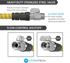 HydroTech 100 ft Expandable Garden Hose - Pro Series, 2x Max Flow, 3/4" No-Kink Flexibility, Lightweight Hose for Lawn, Garden, Car Washing, Deck and Patio Cleaning