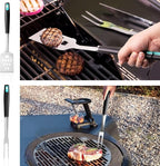 5-Piece Good Grips BBQ Grill Tool Set – Extra Tough Metal Wire Brush Cleaner, Stainless Steel Spatula, Fork, Tongs, Basting Brush for Outdoor Grilling, Camping - Perfect Grill Gifts for Men Dad