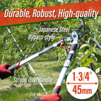 SUIZAN Bypass Hand Loppers 25" - Professional Japanese Branch Cutter Lightweight Compact Tree Trimmer Gardening Tools
