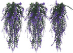 RECUTMS Artificial Plants Fake Eucalyptus Plants Faux Hanging Leaves Green Plant Artificial Hanging Plant for Indoor Home Room Kitchen Table Outdoor Patio Garden Yard Decor(Purple)