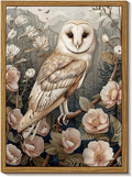 Djmwtb Framed Vintage Wall Art, Owl Wall Art,Flower Pictures Wall Decor,Nature Botanical Paintings Canvas Artwork Prints for Bedroom, Living Room 16x24in