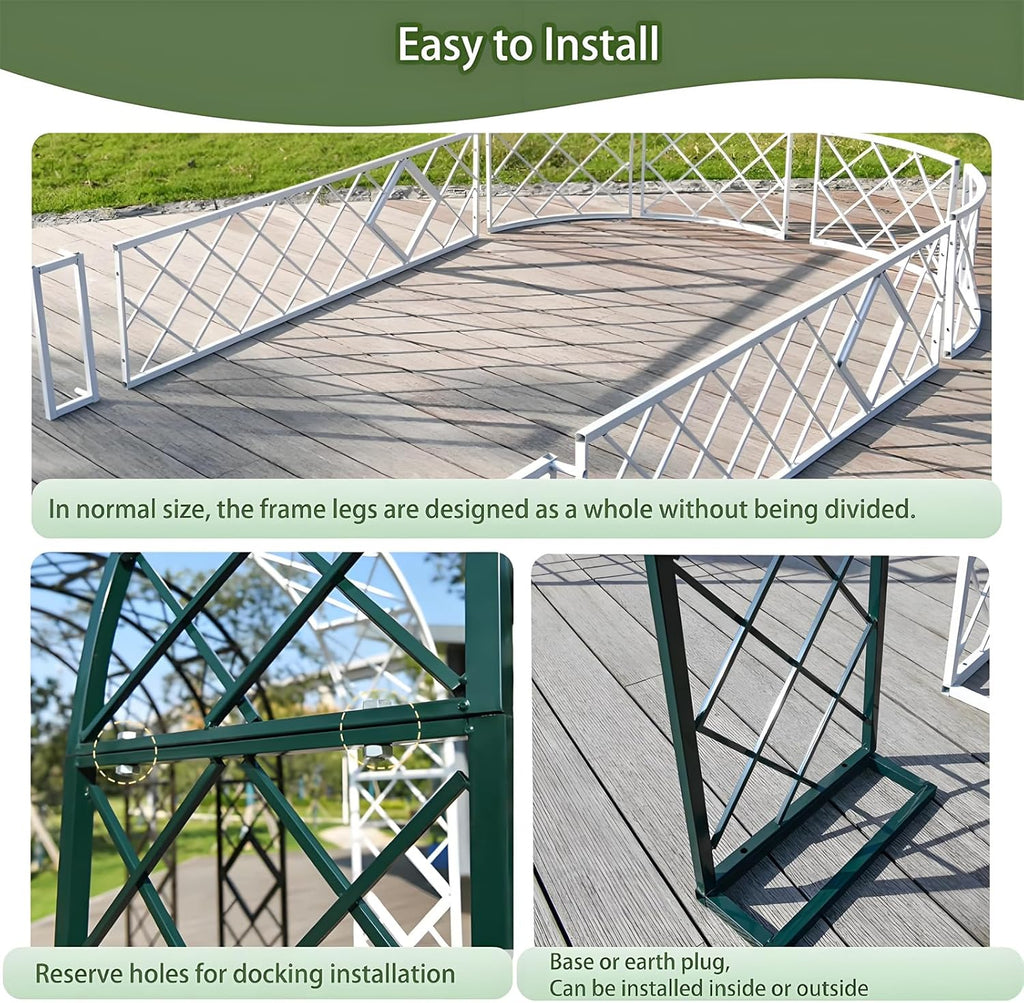 Heavy Duty Garden Arch Trellis, Wide Outdoor Metal Arbor Trellis Arch for Climbing Plants, Sturdy Garden Arbors for Wedding, Ceremony, Party, Lawn Décor Green 86.6''*15.7''*90.6''