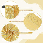 SquarePie Sequin Backdrop Curtain Not See Through Background for Wedding Party 6FT x 8FT Gold