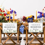 Reserved Seating Chair Signs, This Row Is Reserved Pew Cloths Seating Placeholder for Church Pews, Wedding Decorations for Reception Parties Celebrations Event Meetings (Green, 4 PCS)