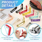 uxcell 4 Pack Tablecloth Clips, Stainless Steel Table Cloth Cover Clamps, 2.87" x 2.36" Windproof Holder Clips for Home Party Picnic Wedding Camping Dining Tables, Red