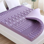 MUXHOMO 2 Inch 7-Zone Twin Mattress Topper, Egg Crate Foam Mattress Topper Twin Size for Back Pain, Lavender Cooling Gel Infused Bed Pad, CertiPUR-US and Oeko-TEX Certification (38"×75")
