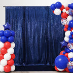 SquarePie Sequin Backdrop Less Transparent Background Sparkly Curtain for Wedding Party 6FT x 6FT Navy Blue