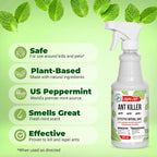 Mighty Mint Peppermint Oil Ant Killer Spray – Natural Ant Repellent for Indoor & Outdoor Use – Plant-Based Insect & Pest Control – 16 oz