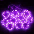 HOME LIGHTING Window Curtain String Lights, 300 LED 8 Lighting Modes Fairy Copper Light with Remote, USB Powered for Halloween Christmas Bedroom Party Wedding Home Garden Wall Decorations, Purple