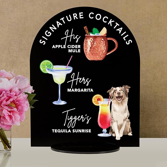 Pet Signature Drink Wedding Signs
