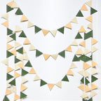 Sage Green Party Decorations Olive Green Tan Brown Cream Felt Hanging Triangle Mini Bunting Pennant Banner Flag for Safari Jungle Birthday Wedding Neutral Baby Shower Party Classroom Nursery Decor