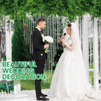 Geosar 104 Pcs Artificial Hanging Plants 32 Inch Hanging Boston Ferns Plastic Fake Plants for Wall Room Garden Wedding Garland Indoor Outdoor Decoration, No Basket