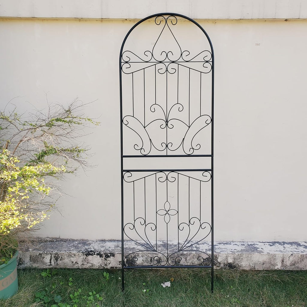 SCENDOR Trellis for Climbing Plants 70.8" H x 24.5" W Metal Iron Outdoor Wall Panel for Vines Flowers Elegant Garden Accent Decorative Structure 1 Pack