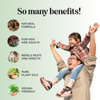Natural Bug Repellent Spray for Body - DEET Free Bug Spray for Kids & Adults for Ticks Mosquitoes & Insects - Made with Citronella Rosemary & Lemongrass - Light Scent Vegan & Cruelty Free (4 Fl Oz)