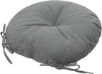 Bistro Chair Cushions 15 inch,Set of 2,Tufted Round Chair Cushions with Ties,15"x15"x4",Water Resistant Round Seat Cushion for Barstool Chairs,Patio Garden Kitchen Outdoor Furniture(Dark Gray)