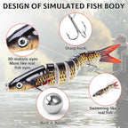 6PCS Swimbait Kit ，Realistic Bait and Surface Bait with Realistic 3D fisheye and Multi Joint Swimming Movements, Perfect for Saltwater and Freshwater Fishing Kits