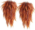 RECUTMS Fake Hanging Plants 4 Pcs Artificial Boston Ferns for Outdoors UV Resistant Draping Faux Greenery Plastic Decorative Vines for Bedroom Wall Garden Wedding Indoor(Brown)