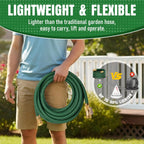 NON-EXPANDABLE Garden Hose 75 ft, Heavy Duty Flexible Water Hose, Kink Resistant Lightweight Hybrid Hose with Durable Fabric Skin, Leakproof Hose Male to Female Fittings