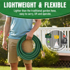 NON-EXPANDABLE Garden Hose 25 ft, Heavy Duty Flexible Water Hose, Kink Resistant Lightweight Hybrid Hose with Durable Fabric Skin, Leakproof Hose Male to Female Fittings