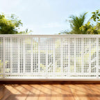 PotatoLife Plastic Wire Mesh Fence, Balcony Fence for Baby and Pets, Safety Fence, Stair Protector, Poultry, Garden, Tree Support, Durable Material, Free Zip Ties (White, 15.7'' x 10')