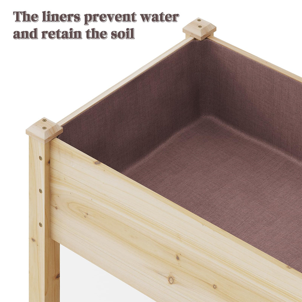 Wooden Planter Elevated Wooden Raised Garden Bed with Legs Planter Box