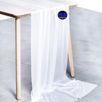 MDS 2 Pack 14ft Chiffon Table Runner 29 x 170 Inches Sheer Wedding Runner Romantic Rustic Table Runner for Wedding Decorations, Birthday Parties, Bridal Shower Party Arch Decor - White
