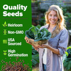 HOME GROWN Georgia Southern Collard Green Seeds – Bulk 2 Pack (600 High-Germination Non-GMO Heirloom Seeds) – for Planting in Vegetable Gardens (Brassica oleracea).