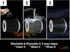 BLACK 6" 152 mm Inlet Truck Air Cone Replacement Performance Washable Clamp-On Dry Air Filter (8" Tall)