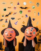 300 PCS Halloween Pumpkin Stickers, Vinyl Waterproof Stickers for Water Bottles Laptop Skateboard Computer, Halloween Party Favors Gifts Funny for Kids Teens Adults