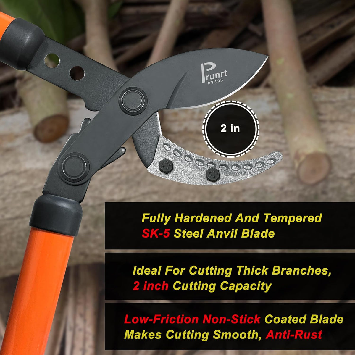 Anvil Lopper 29 Inch with Geared Sync Drive, Pruners for Gardening and Tree Trimmer, Branch Cutter Heavy Duty for 2 Inch Cutting Capacity, Chops with Ease